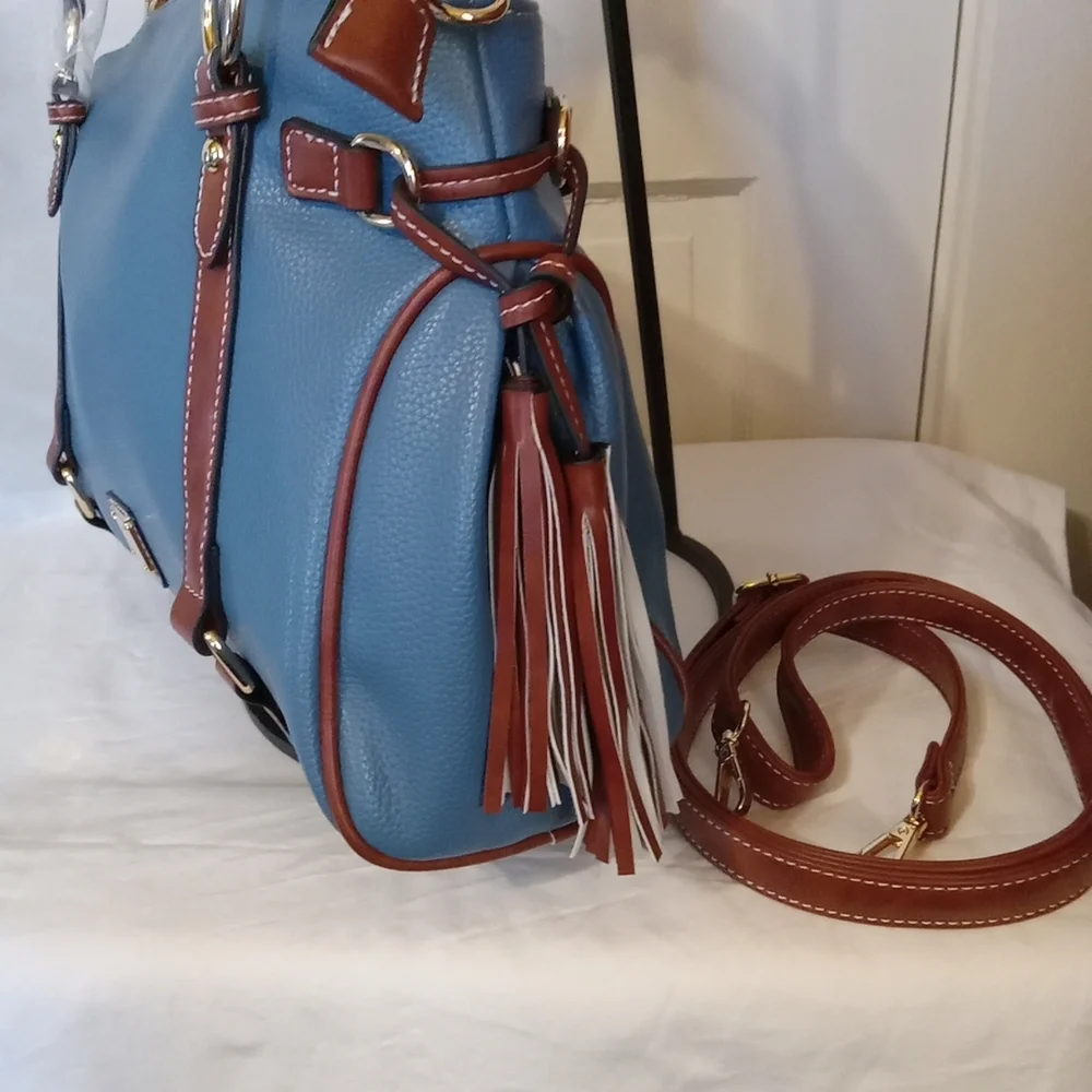 Blue and Brown Women's Handbag - Picture 5 of 13